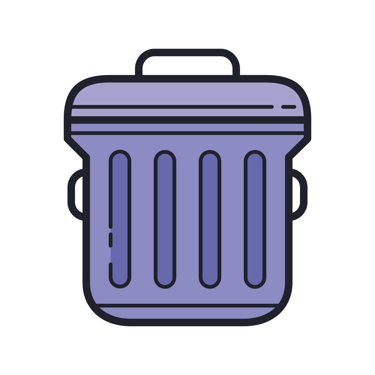 color hand drawn style trash icon
