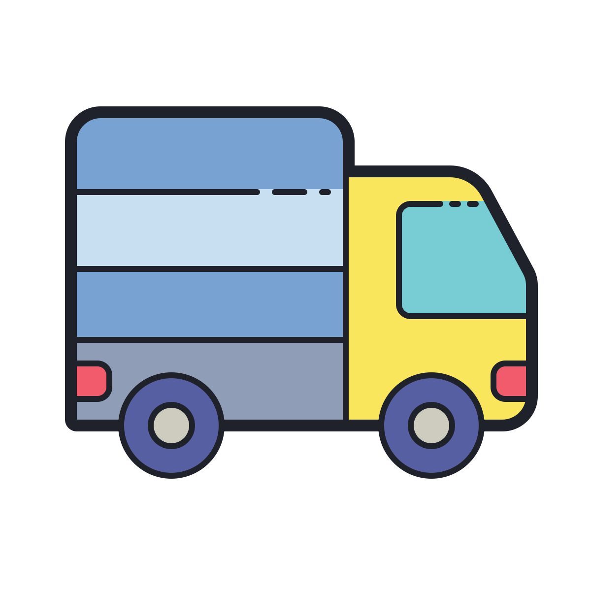 color hand drawn style camion icon