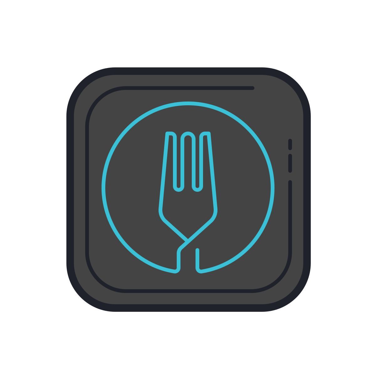 color hand drawn style super mangia icon