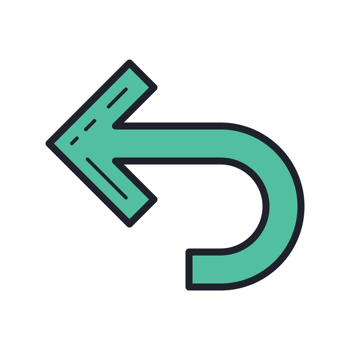 color hand drawn style rückgängig machen icon