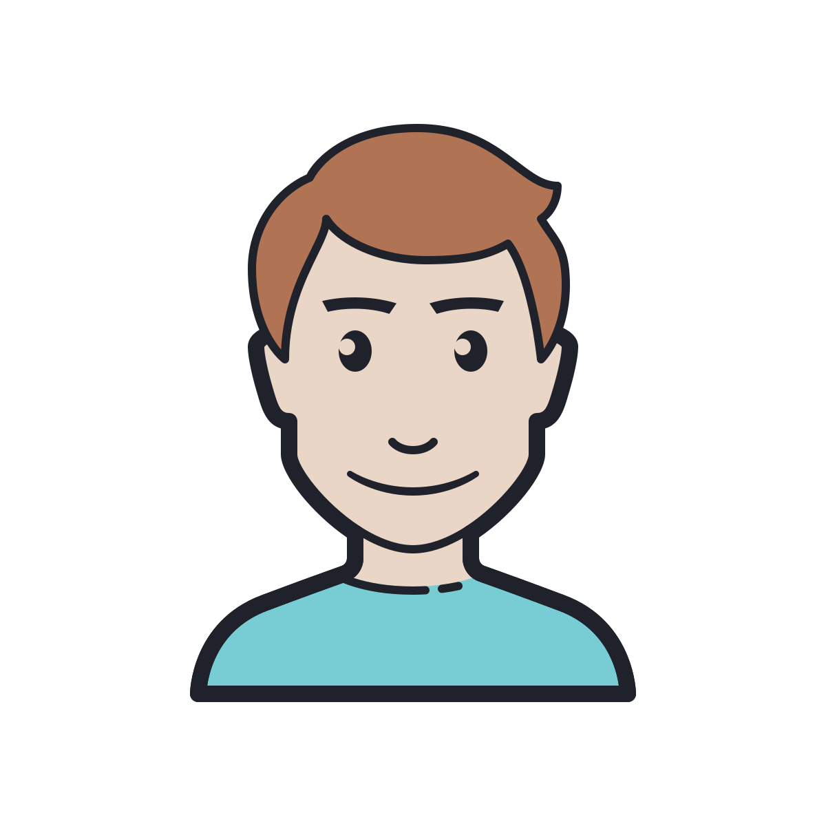 color hand drawn style user icon