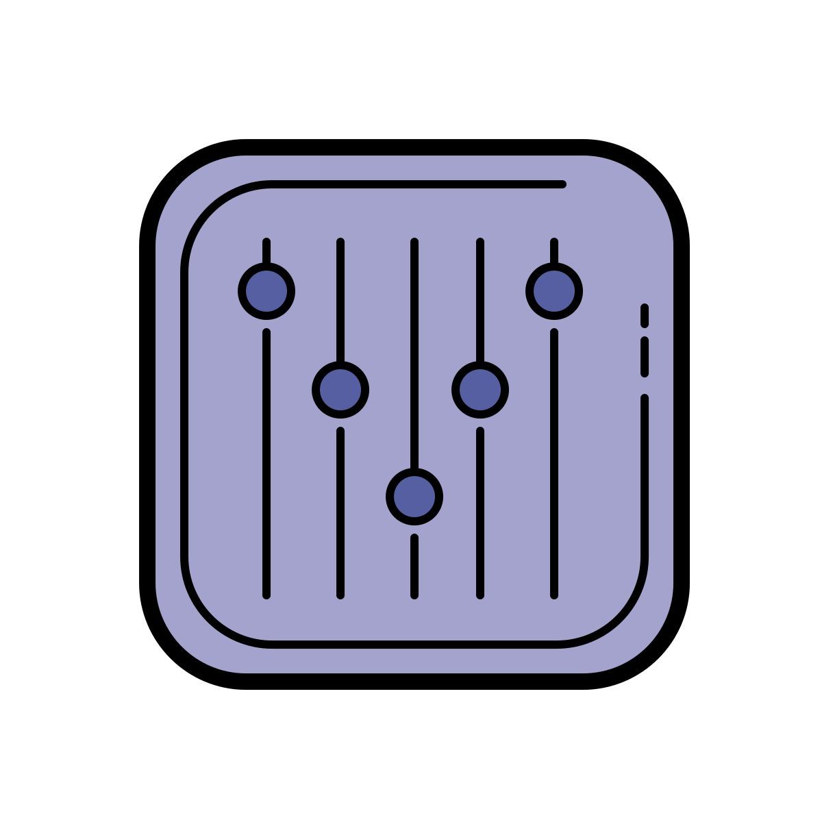 color hand drawn style equalizzatore icon