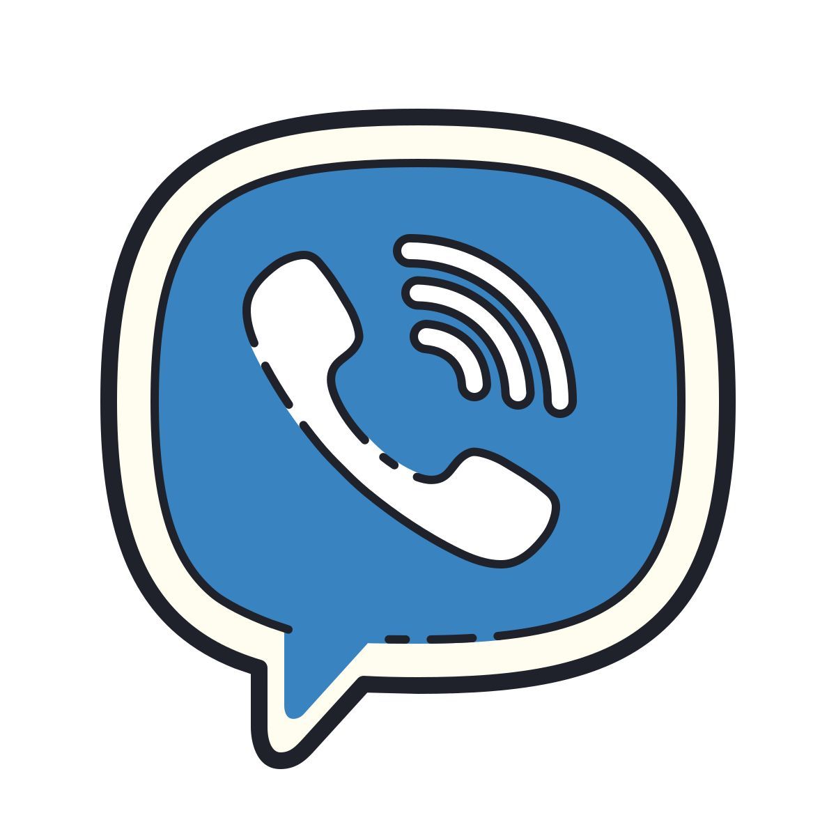 color hand drawn style viber icon