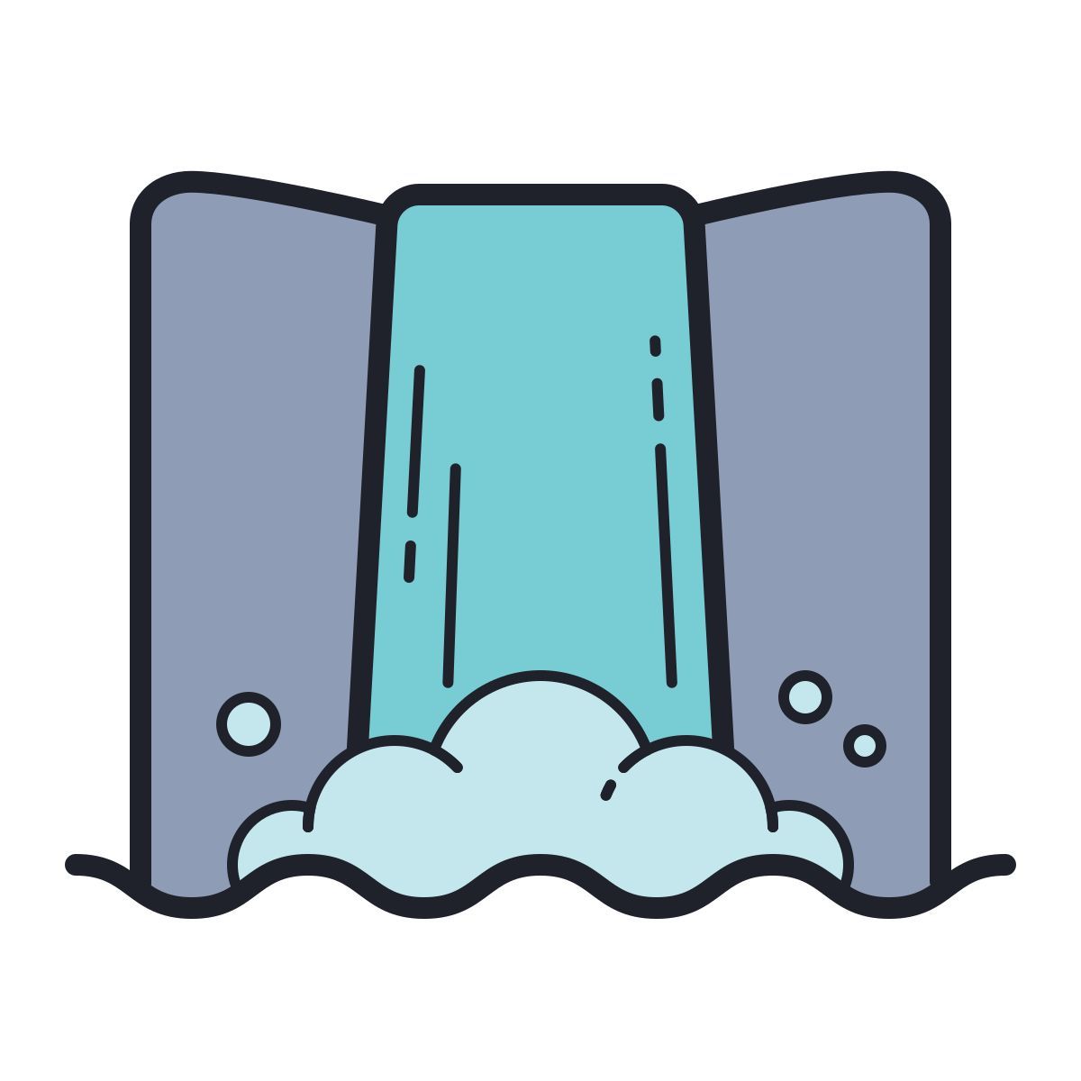 color hand drawn style wasserfall icon