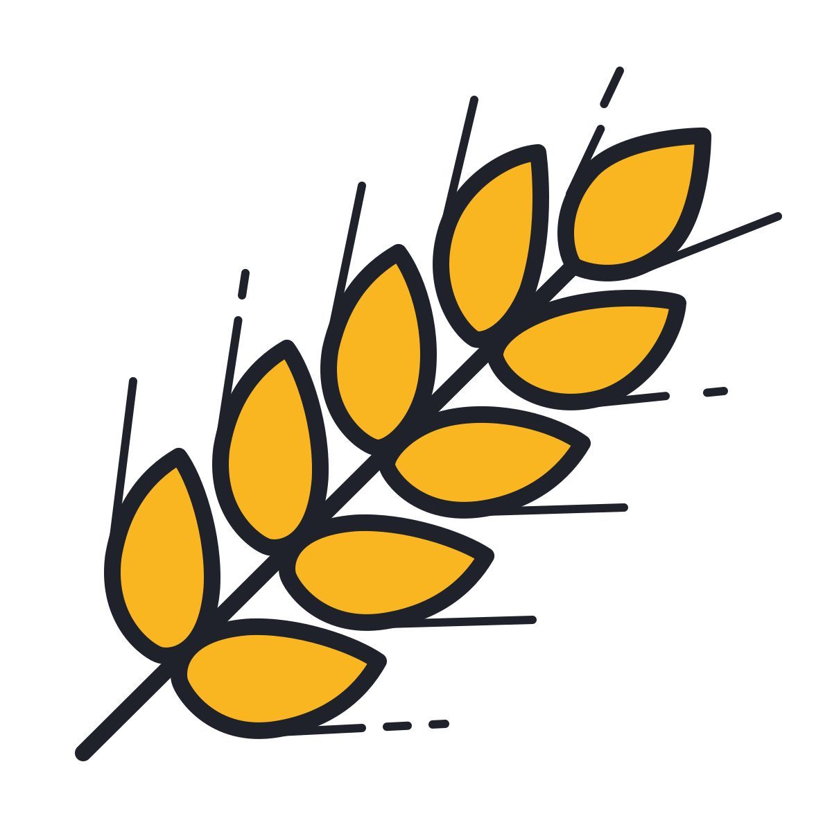 color hand drawn style wheat icon