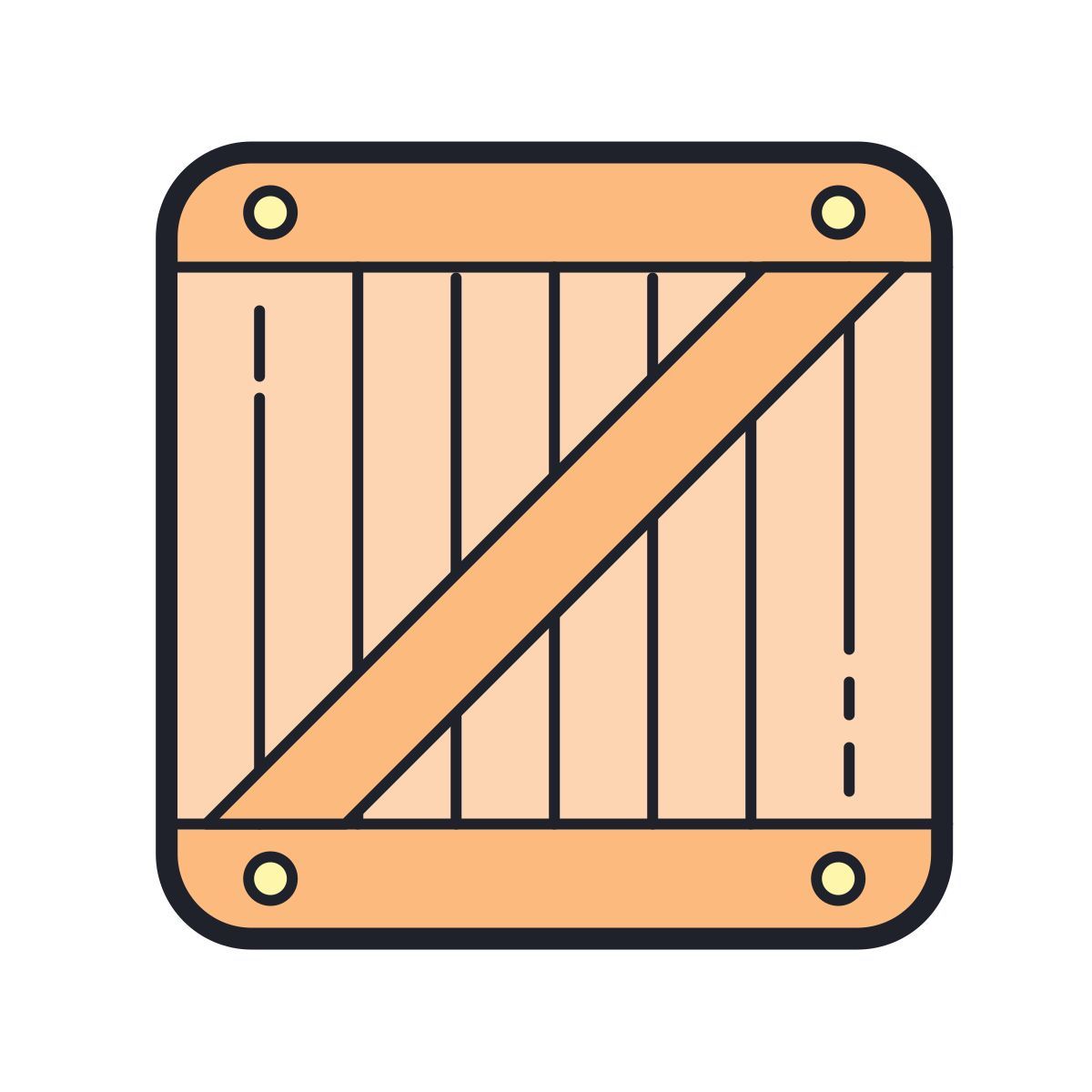 color hand drawn style holzbox icon