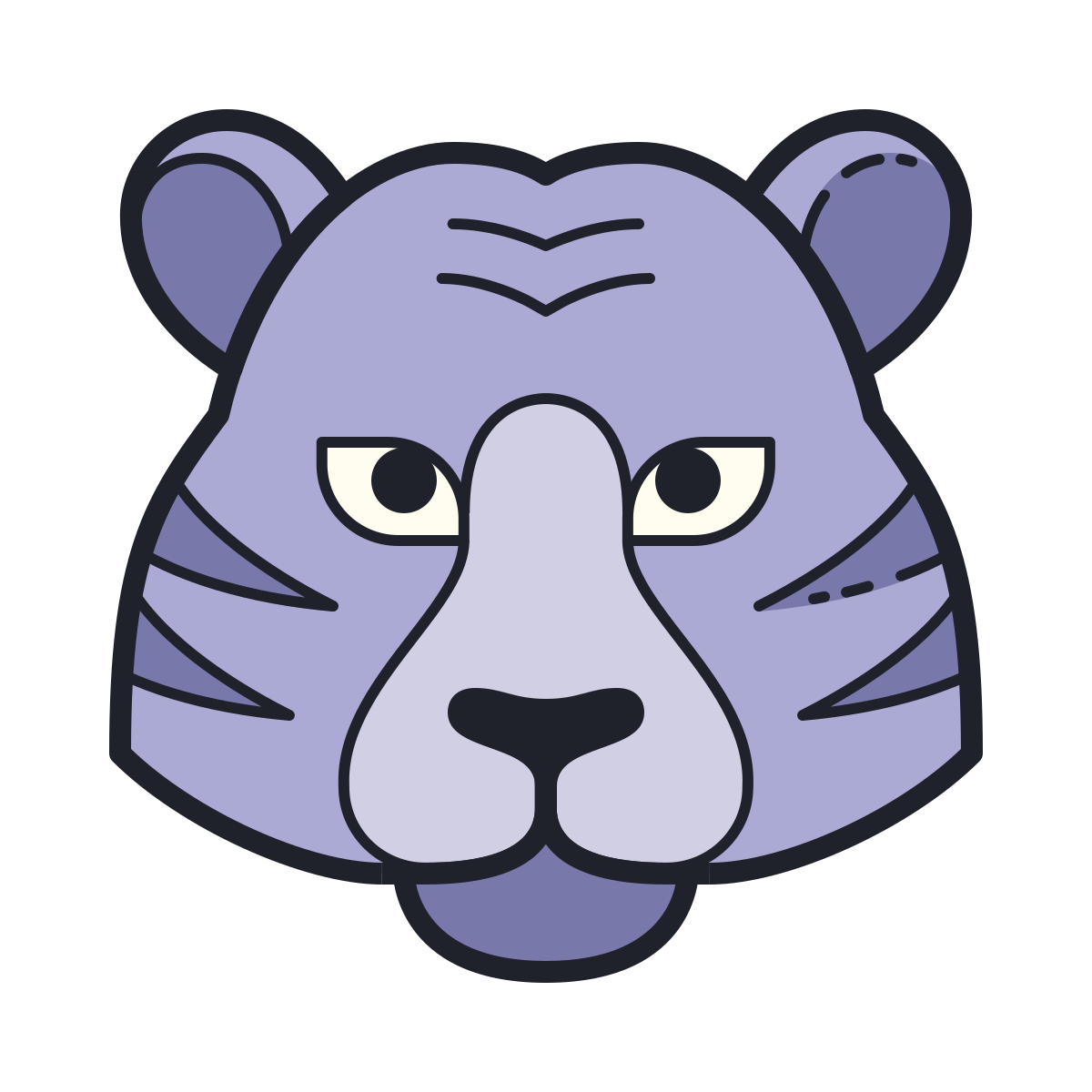 color hand drawn style year of tiger icon