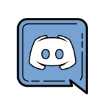 Discord Bubble icon in Color Hand Drawn Style