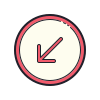 Circled Down Left Arrow icon