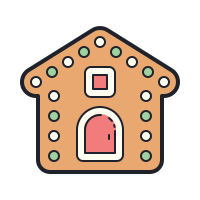 gingerbread house icon