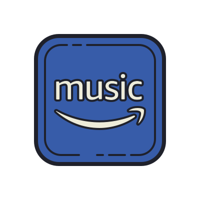 Amazon Music icon in Color Hand Drawn Style