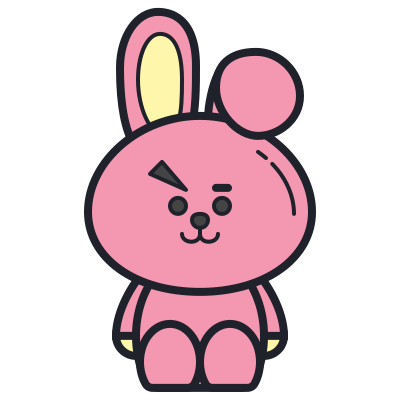 Icônes BT21 Cooky au style Color Hand Drawn