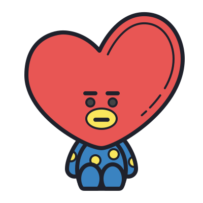 カラー手描き スタイルでの Bt21 Tata のアイコン