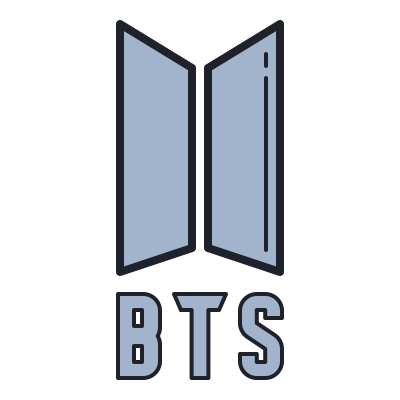 BTS Logo icon in Color Hand Drawn Style
