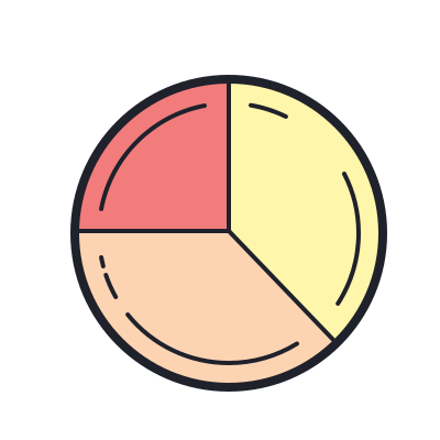 Investment Portfolio Icon In Color Hand Drawn Style