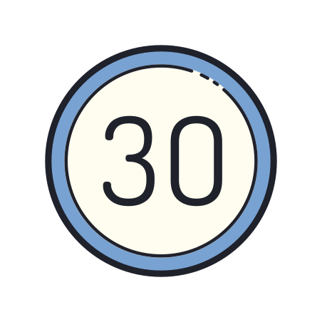 30 Circle icon in Color Hand Drawn Style