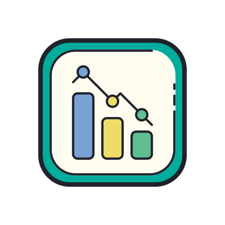 Bar Chart icon in Color Hand Drawn Style