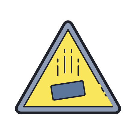 Falling Objects Hazard icon in Color Hand Drawn Style