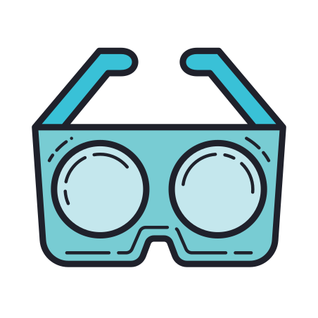 Protective Glasses icon in Color Hand Drawn Style