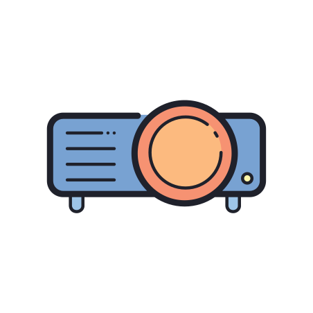 Beamer Icon im Color Hand Drawn Stil