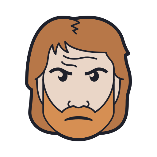 Chuck Norris icon in Color Hand Drawn Style