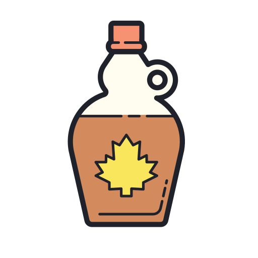 Maple Syrup icon in Color Hand Drawn Style
