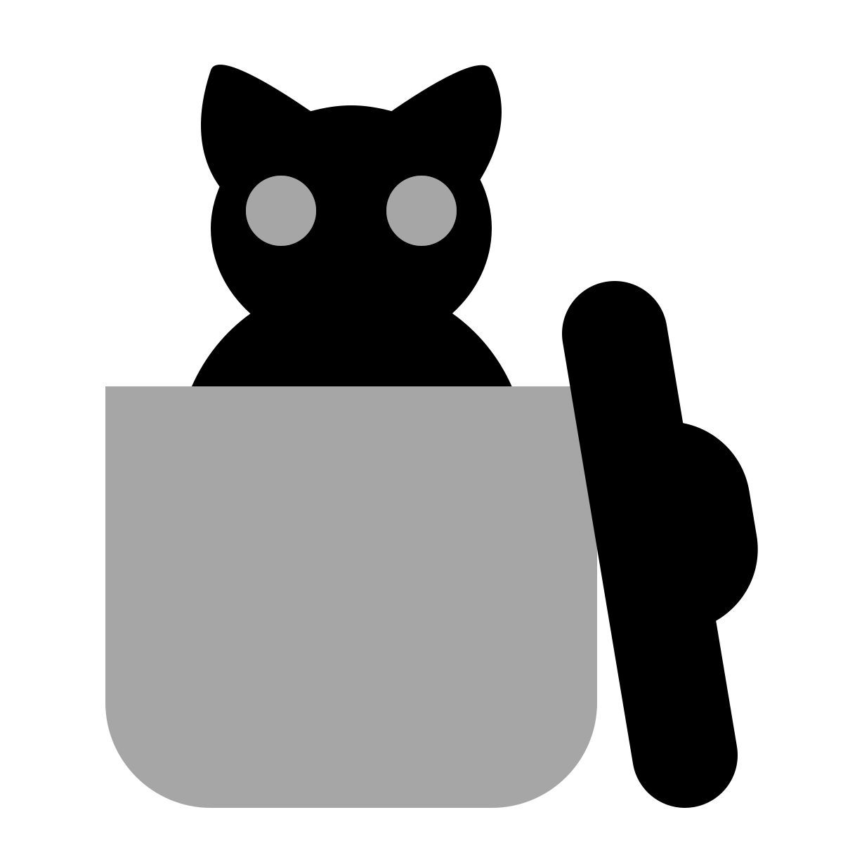 plumpy style cat in the bin icon