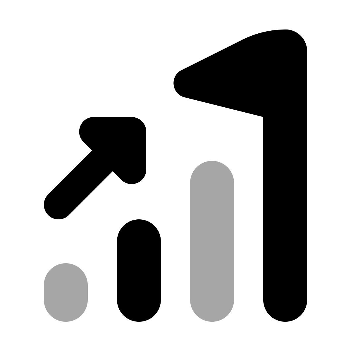 plumpy style croissance et drapeau icon