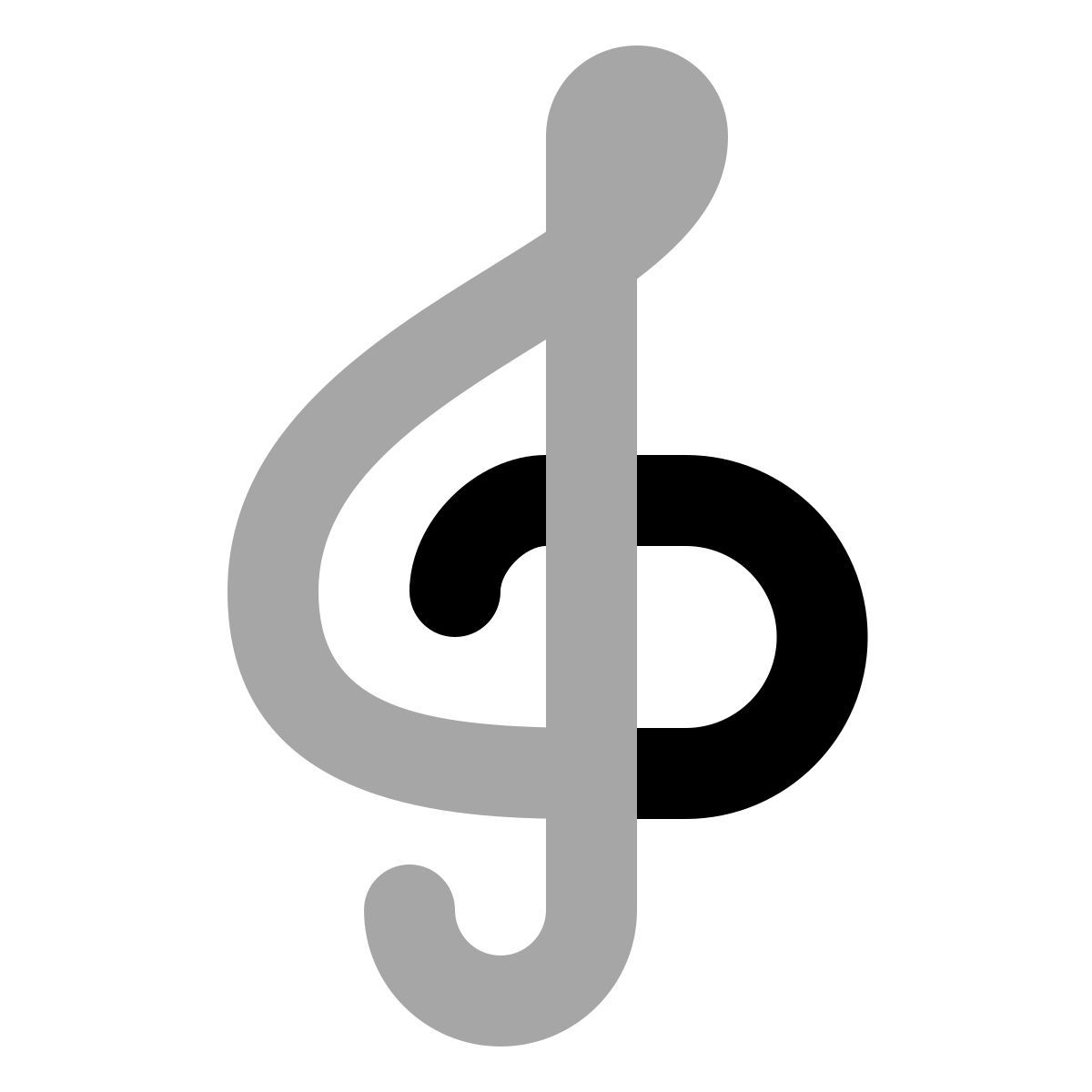 plumpy style treble clef icon