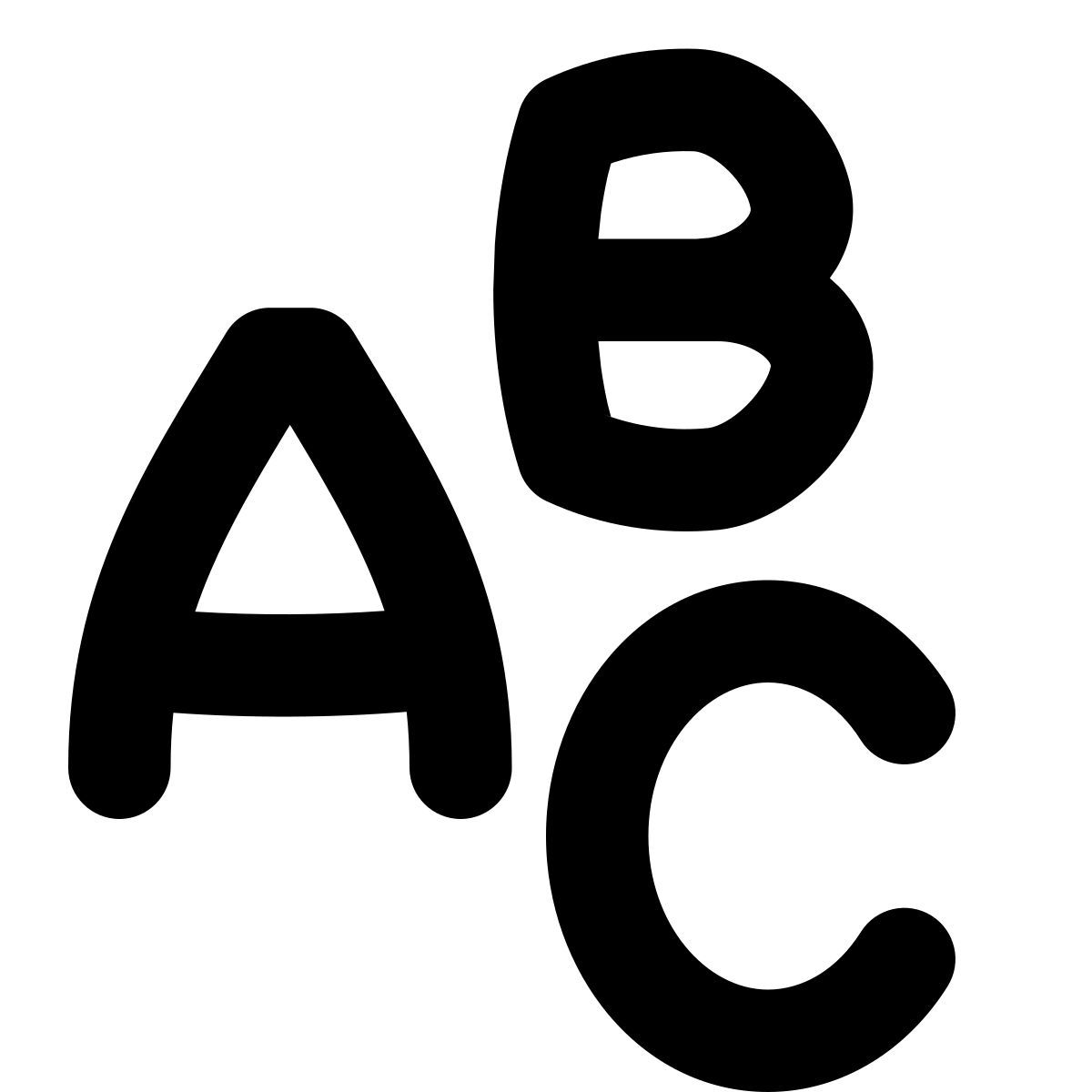 puffy filled style alphabet icon