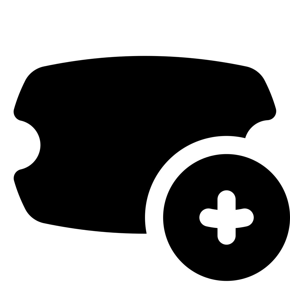 puffy filled style aggiungi biglietto icon