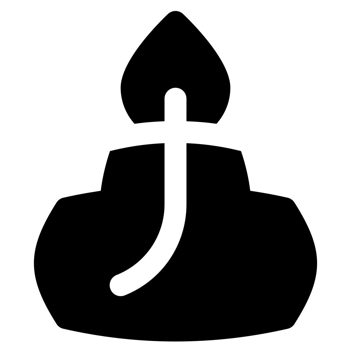 puffy filled style alcohol burner icon