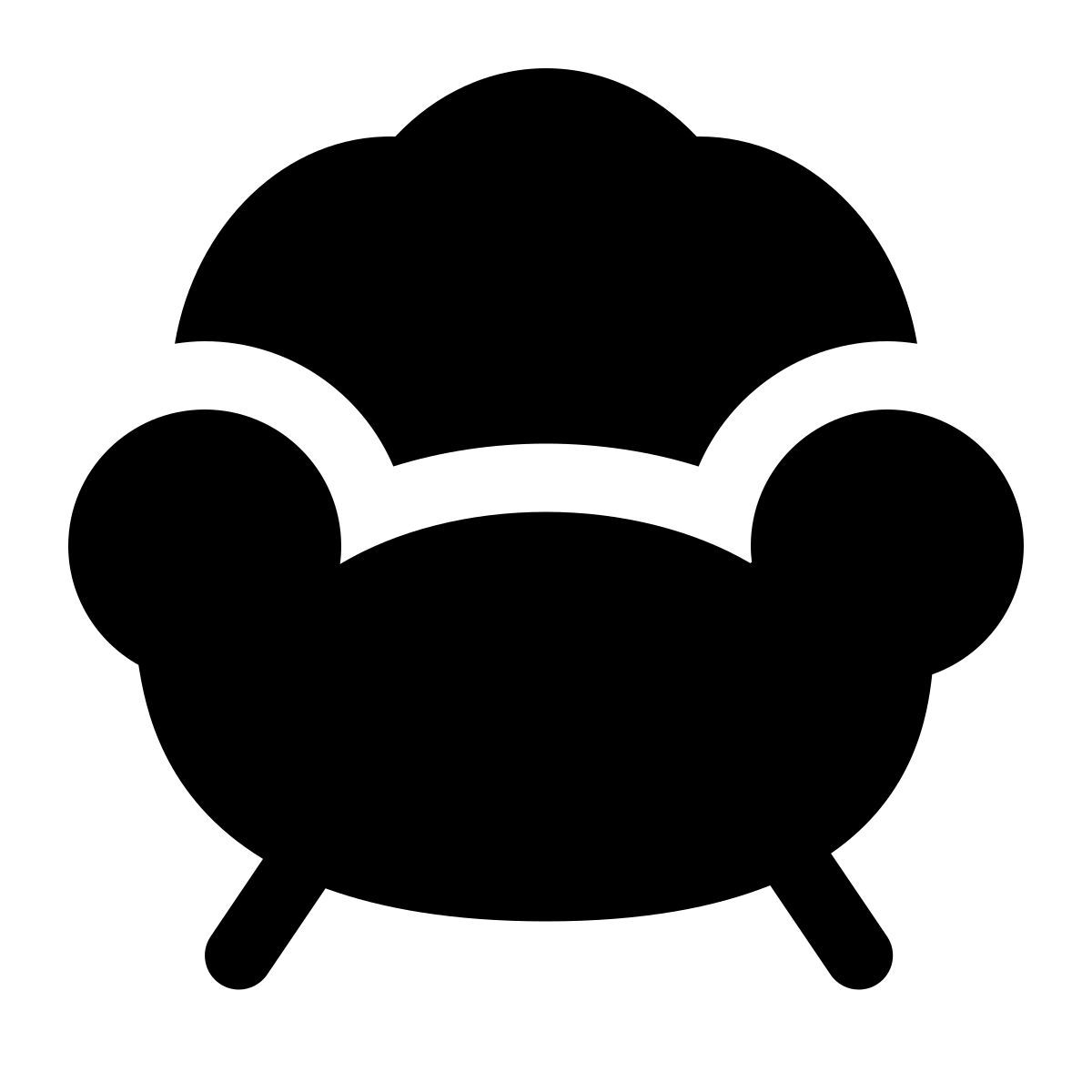 puffy filled style poltrona icon