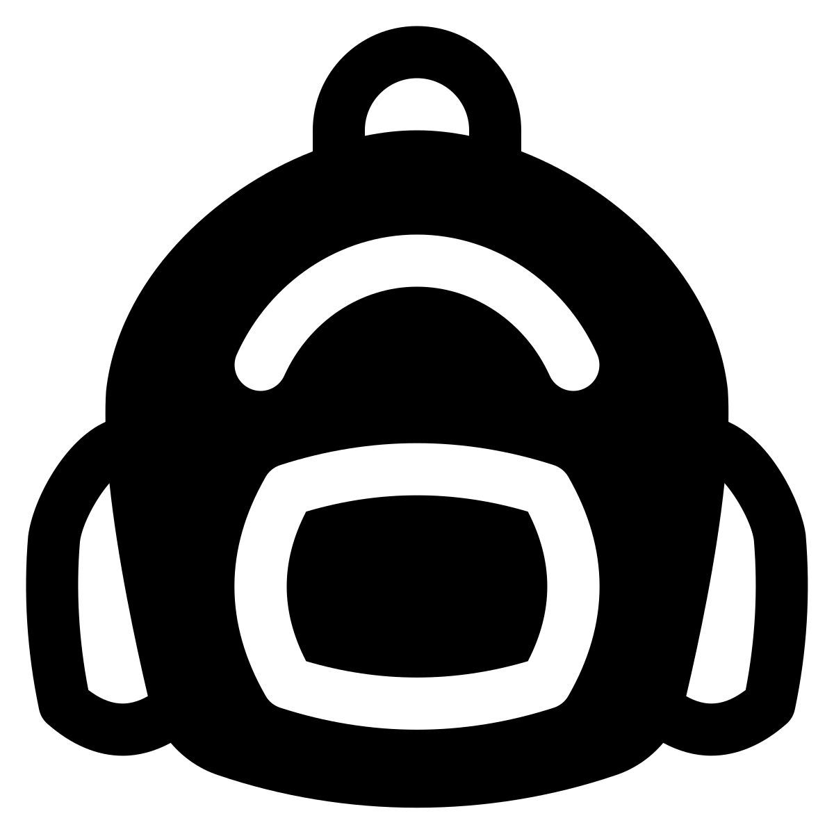 puffy filled style rucksack icon