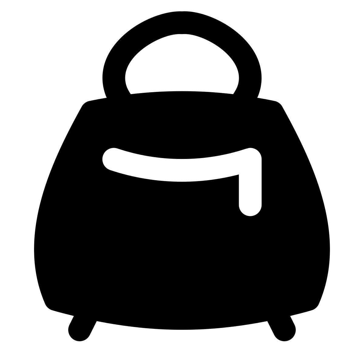 puffy filled style visão traseira da bolsa icon