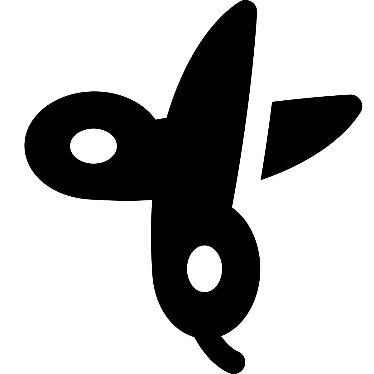 puffy filled style barber scissors icon