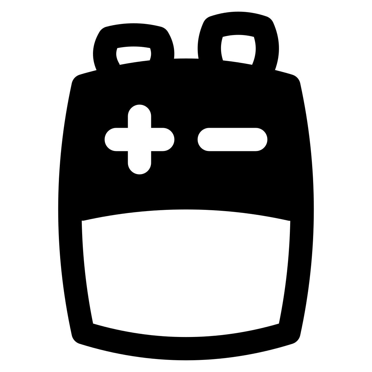 puffy filled style 9v battery icon