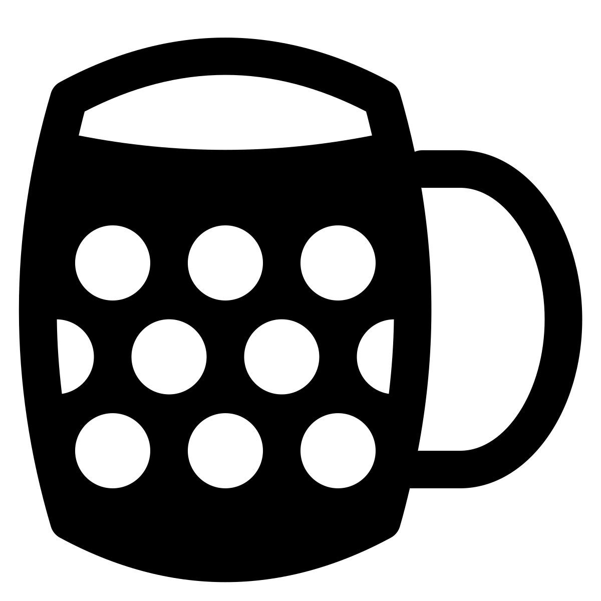 puffy filled style tasse de bière bavaroise icon
