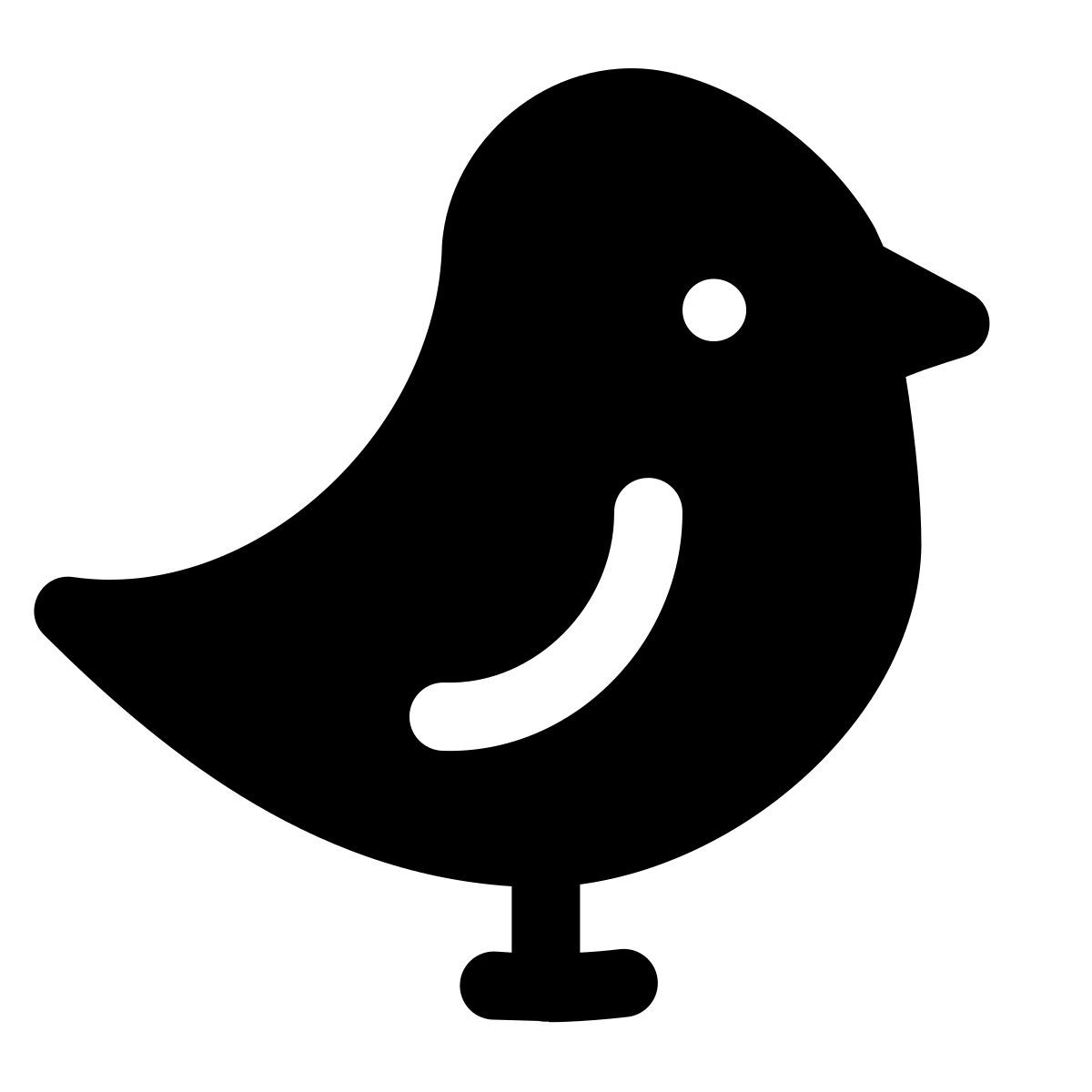 puffy filled style pájaro icon