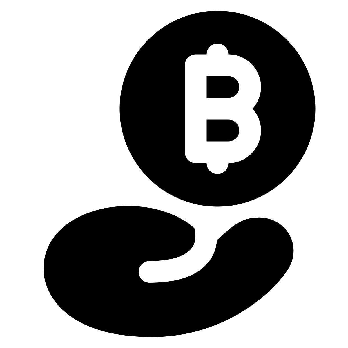 puffy filled style accettato bitcoin icon