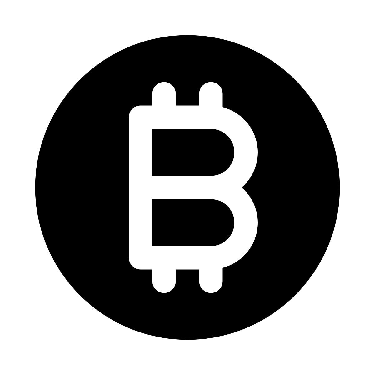 puffy filled style bitcoin icon