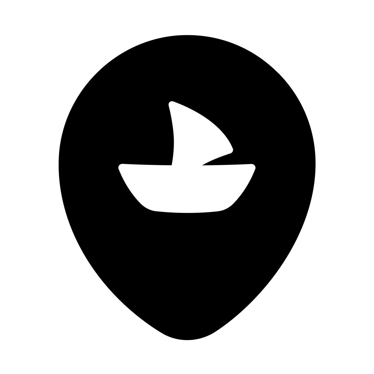 puffy filled style ubicación del barco icon
