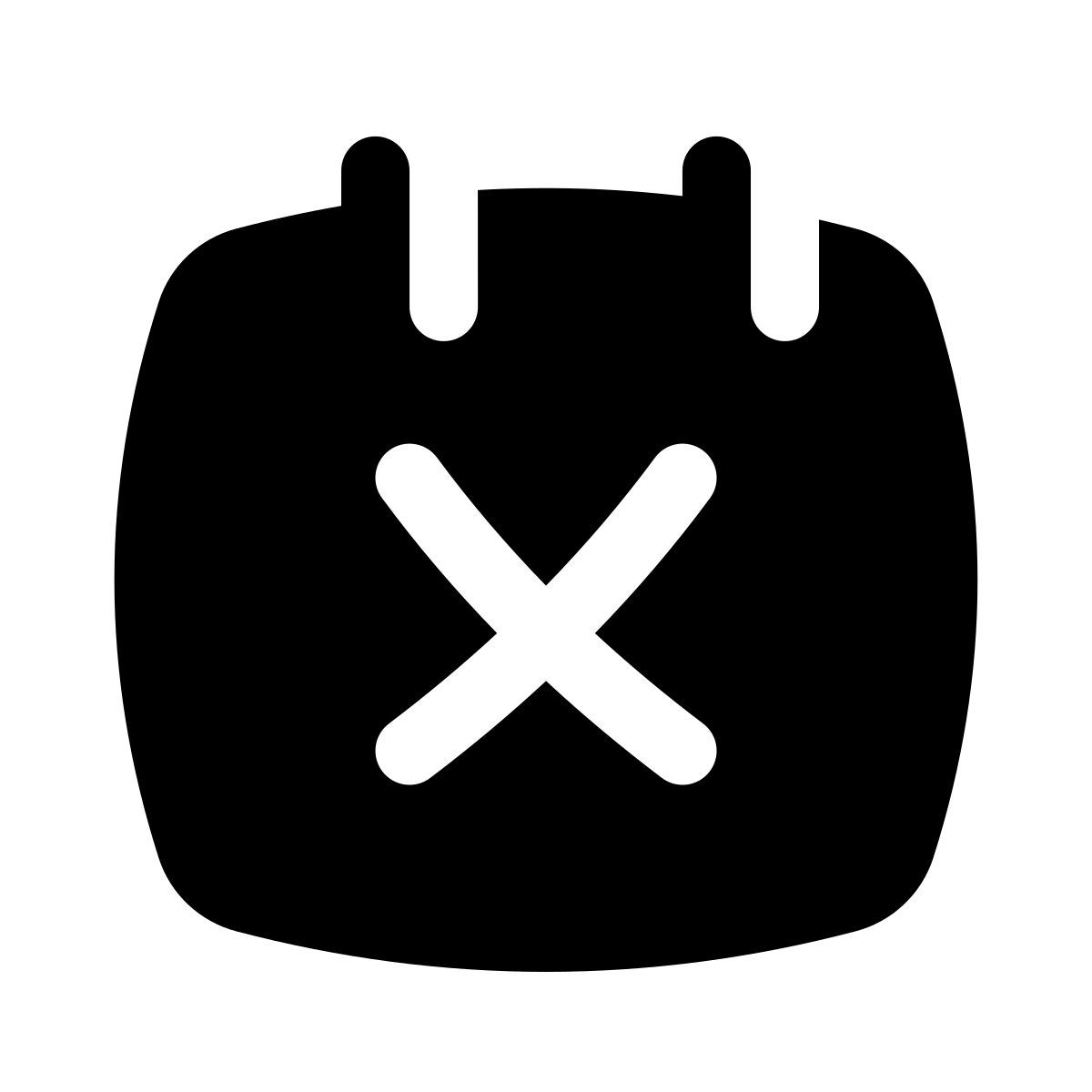 puffy filled style calendar delete icon