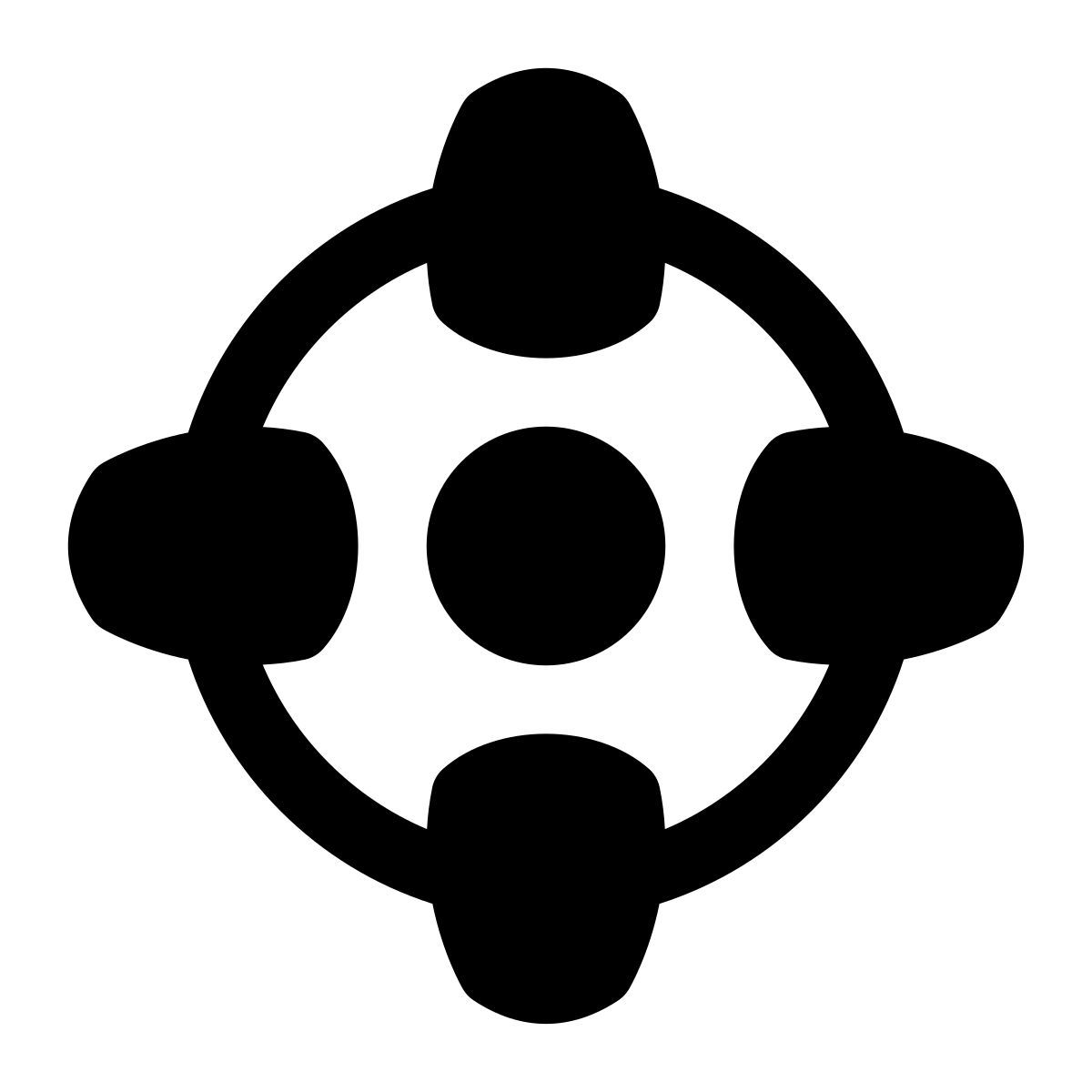 puffy filled style direzione centro icon