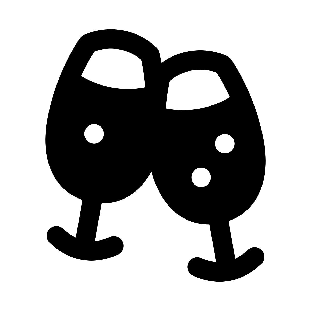 puffy filled style champagne icon