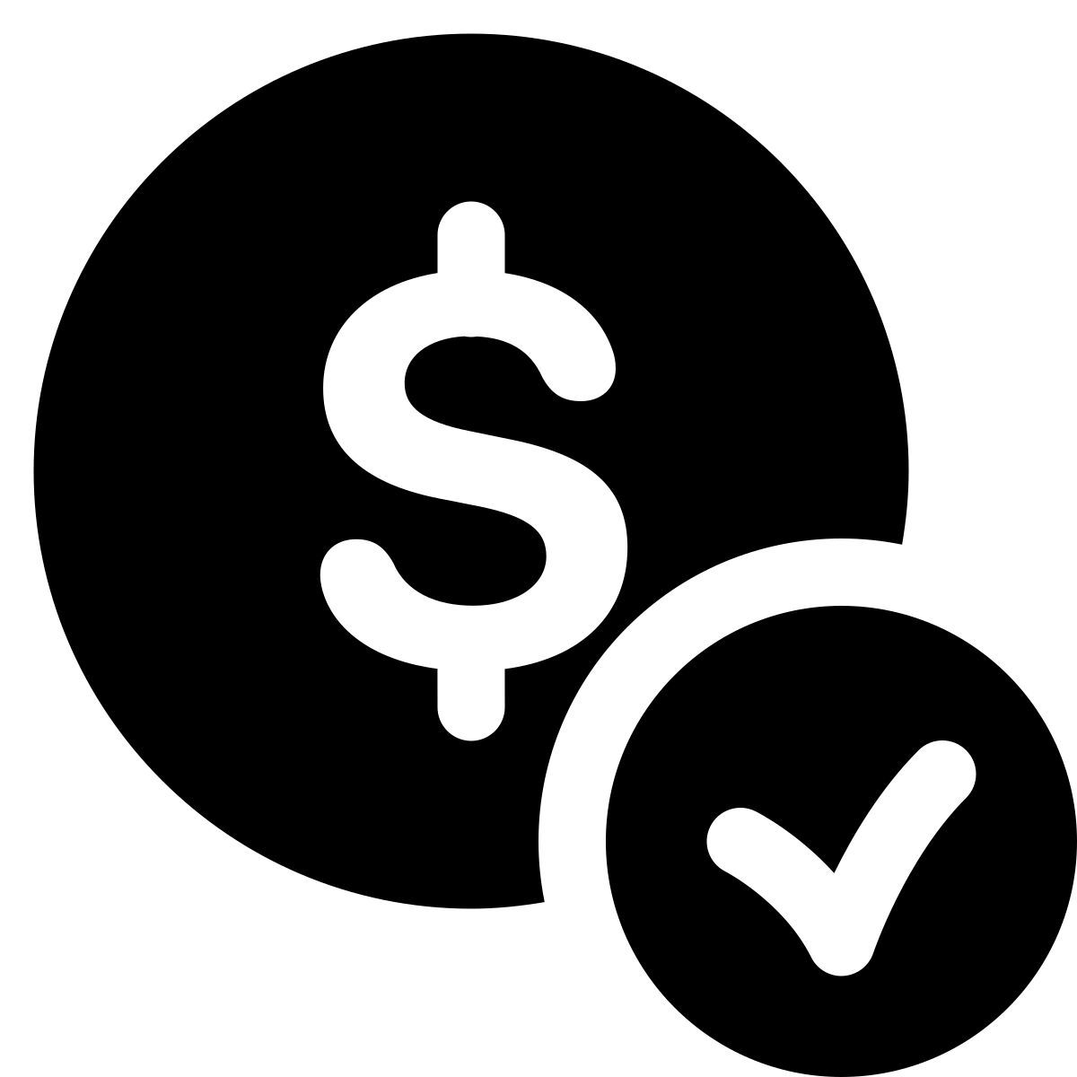 puffy filled style cheque dolar icon