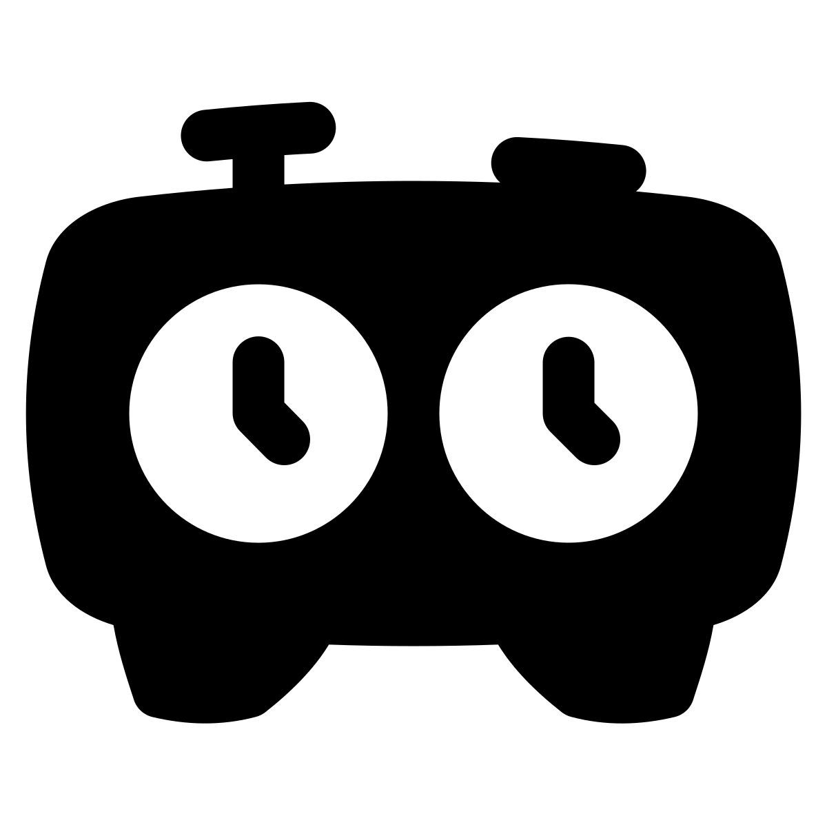 puffy filled style chess clock icon