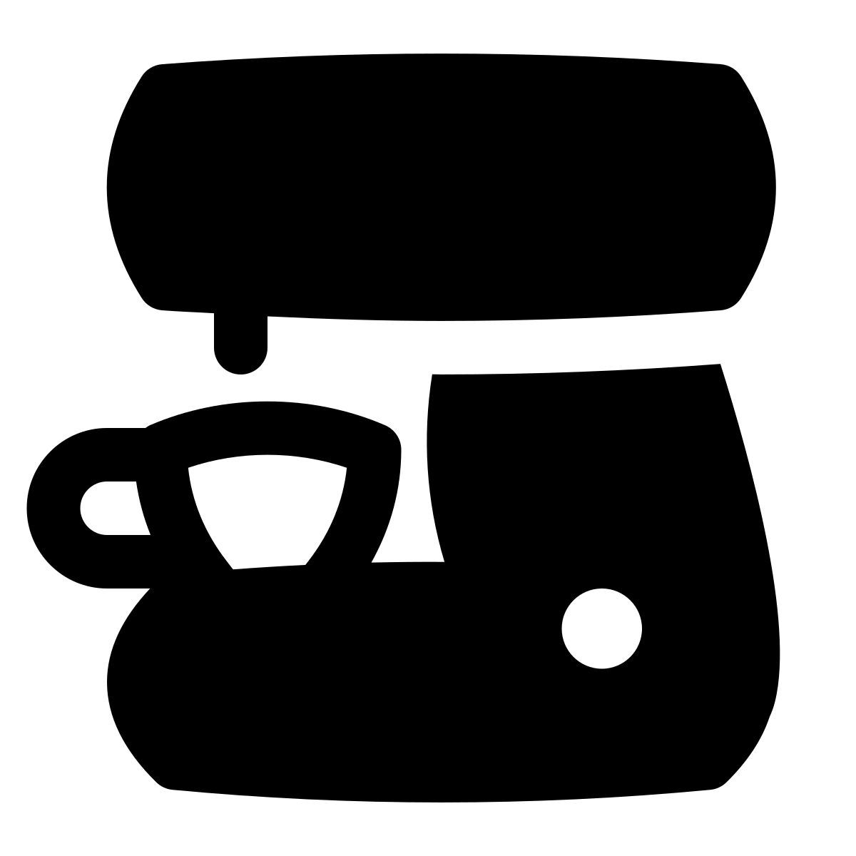 puffy filled style coffee maker icon