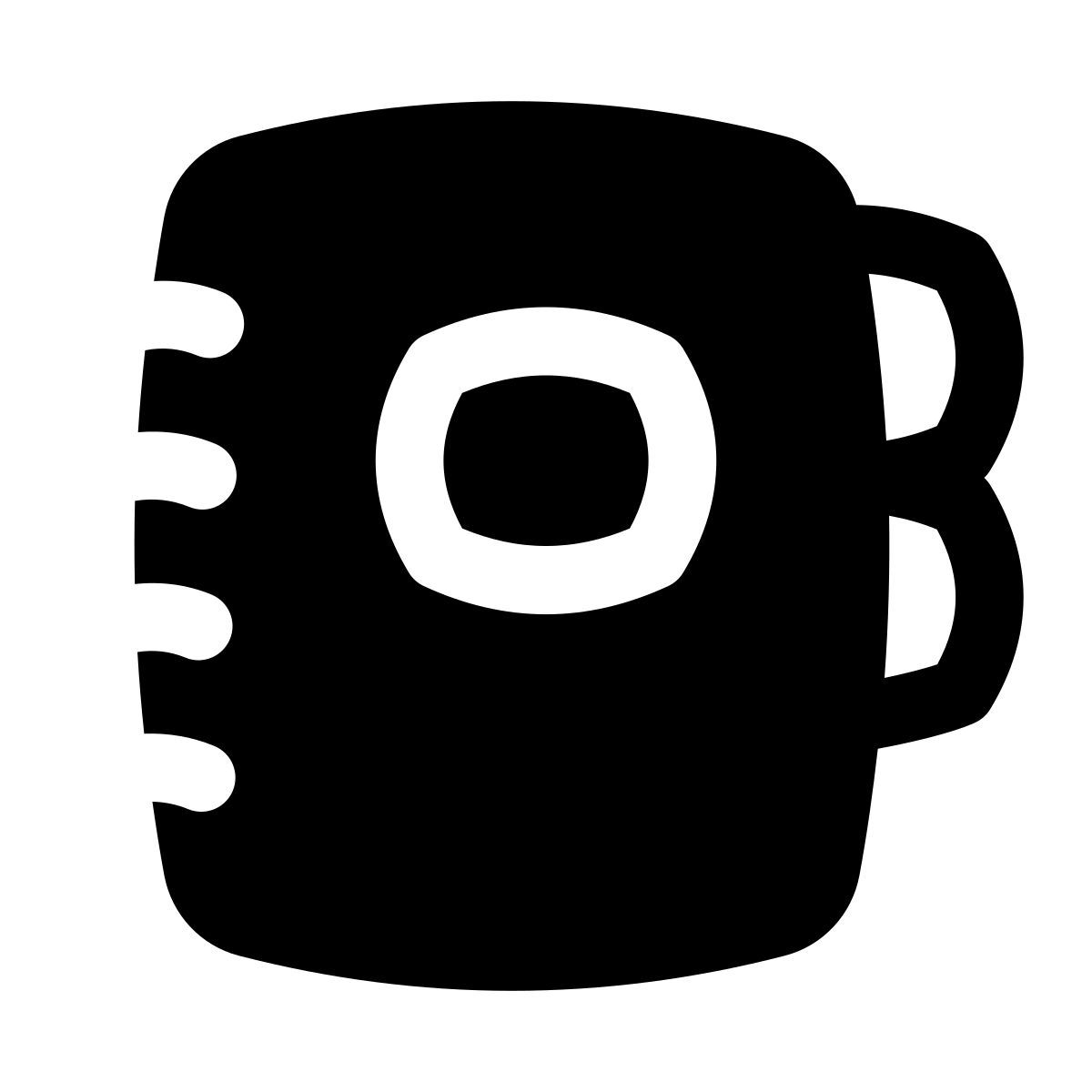 puffy filled style copybook icon