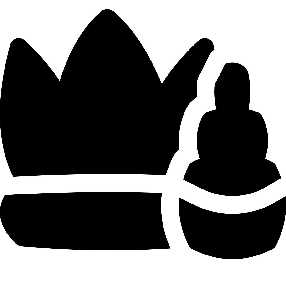 puffy filled style couronne et rouge à lèvres icon